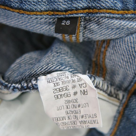 Theory Distressed Ripped Off 100% Cotton Slim Straight Leg Denim Jeans - Size 26 - Picture 7 of 8